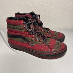 Vans Red and Green High-Top Sneakers